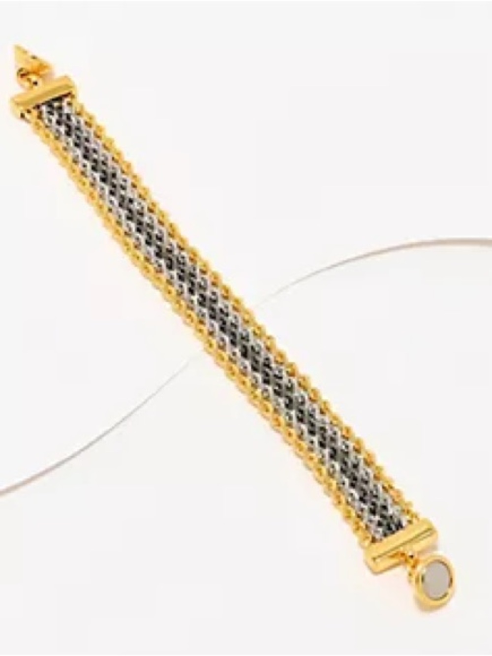 David Markstein Multi- Strand Rope Bracelet w/ Magnetic Clasp ~ Tri-Color Black
